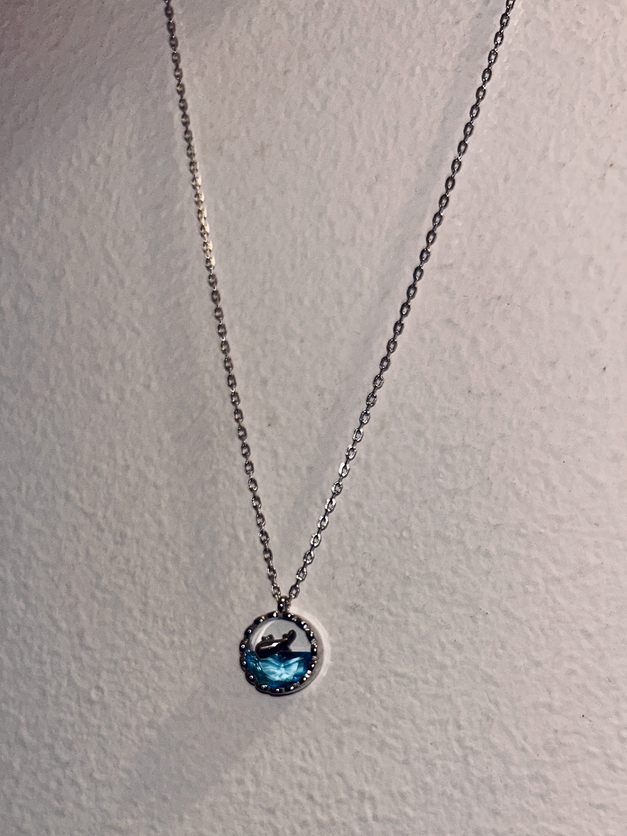 925 Sterling Silver Dolphin Pendant Chain Necklace